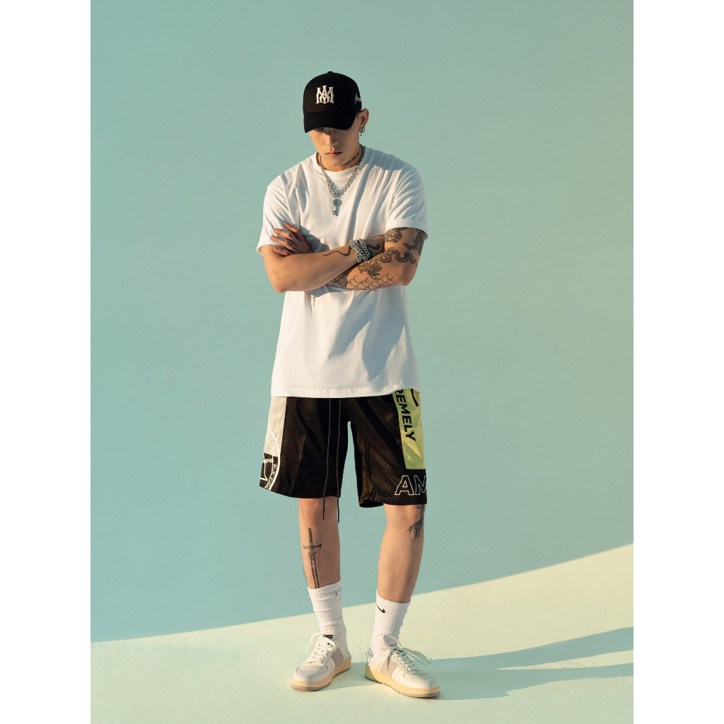 Quần Short Amand Color Puzzle Short - Black/ Dark green