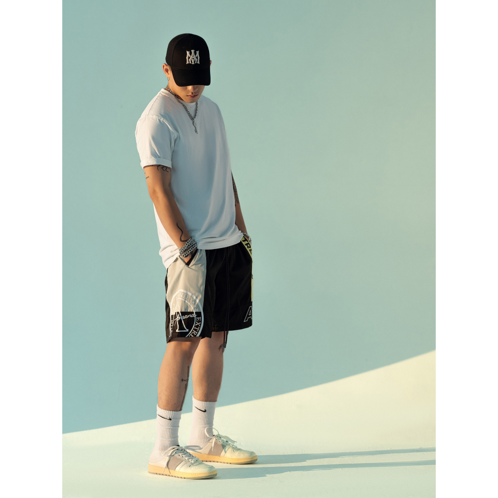 Quần Short Amand Color Puzzle Short - Black/ Dark green