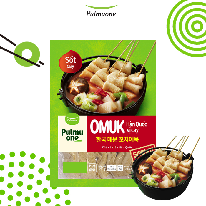 Chả Cá Xiên Omuk Hàn Quốc Vị Cay Pulmuone Gói 223G