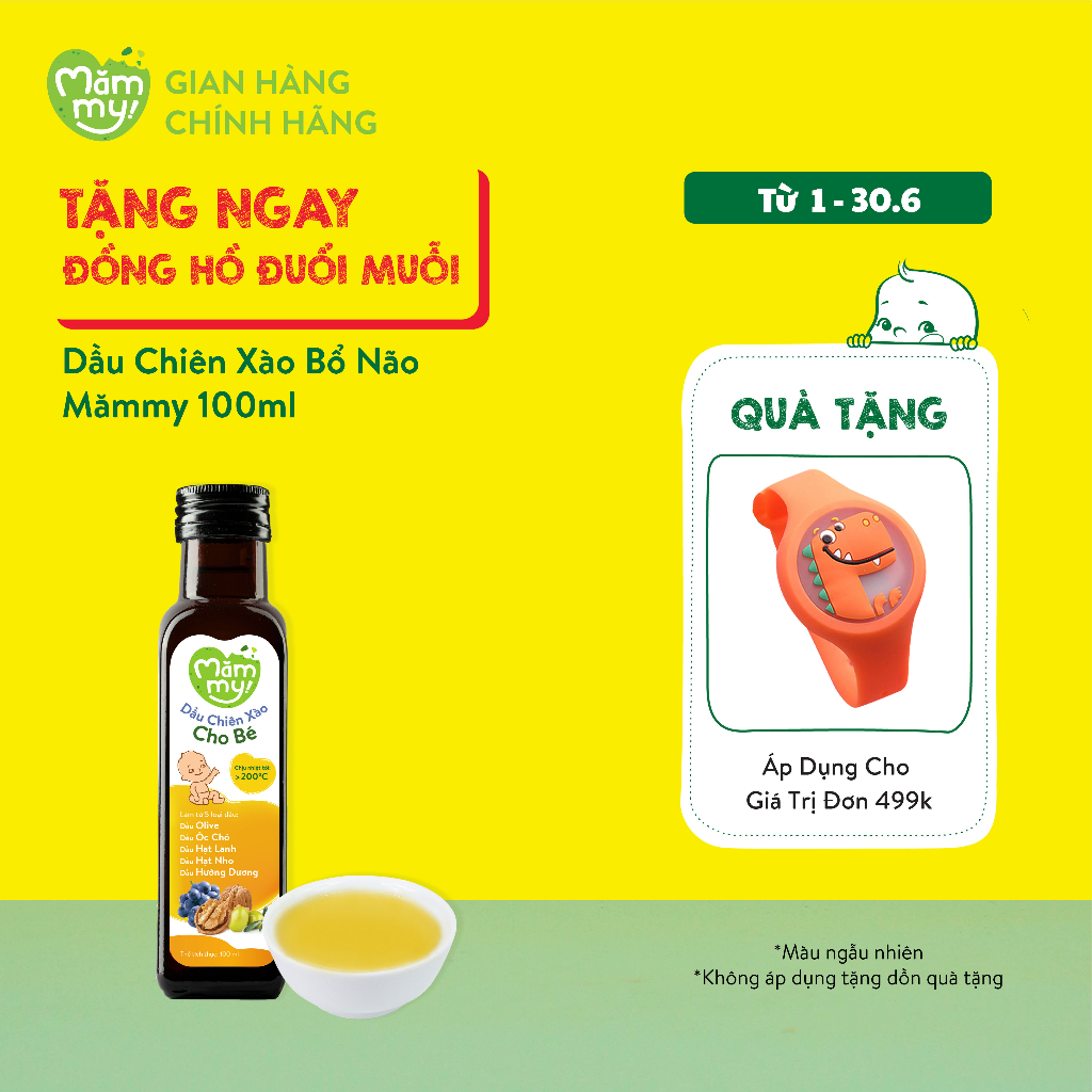Dầu chiên xào cho bé Mămmy làm từ 5 loại dầu tốt lành cung cấp Omega3 chai 100ml
