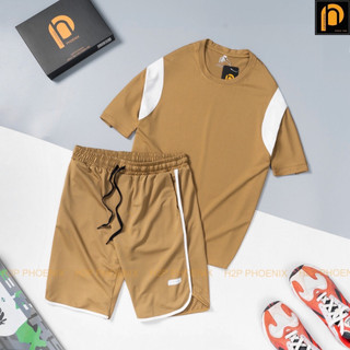 Bộ nam thun lạnh mùa hè unim store cổ tròn in logo đủ màu đủ size