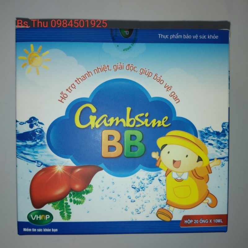 Gambsine BB hỗ trợ thanh nhiệt, giải độc, bảo vệ gan hộp 20 ống