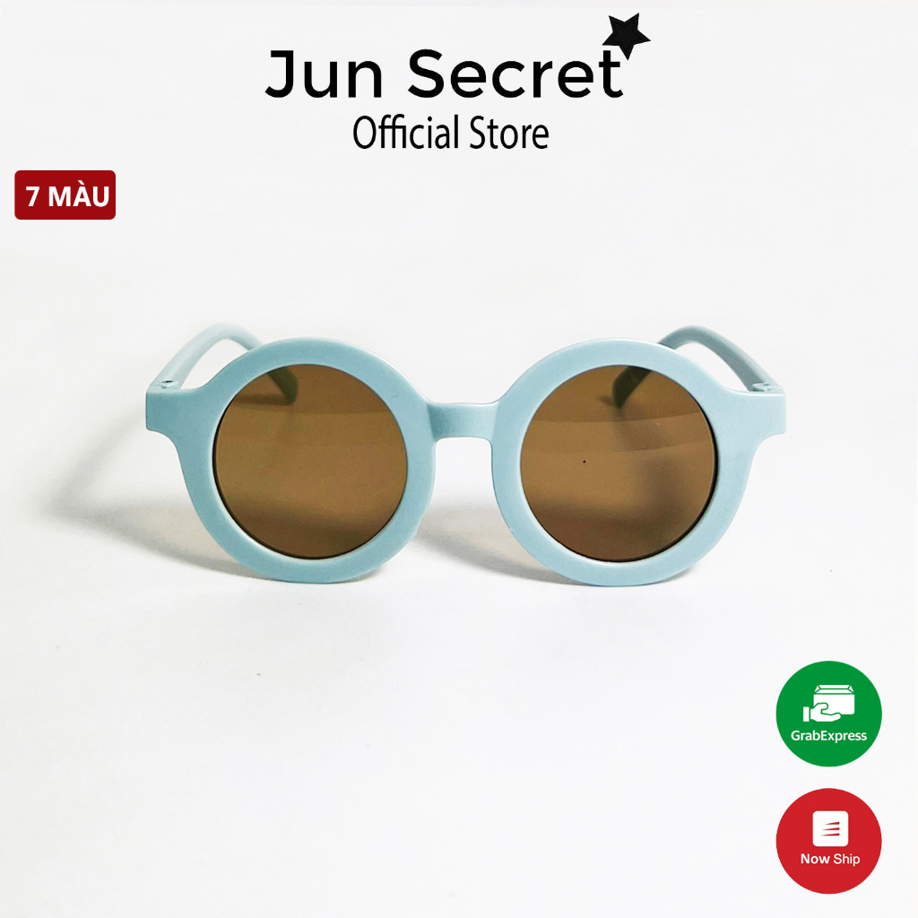 Kính mát trẻ em Jun Secret gọng nhựa, tròng tròn chống chói, chống tia UV dành cho bé từ 1 đến 5 tuổi JSBETRON