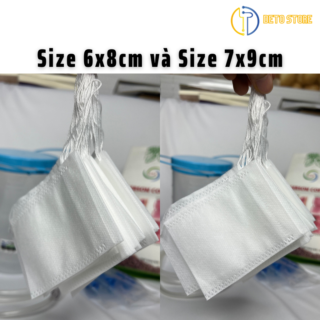 Túi Lọc Trà Chất Liệu Vải Không Dệt Chuẩn Thực Phẩm, Kèm Dây Rút Nhiều Size Có Tách Lẻ