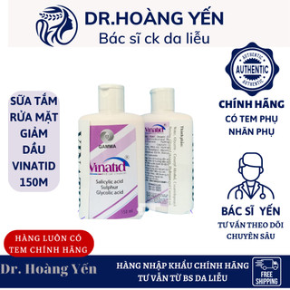 Sữa tắm rửa mặt giảm dầu vinatid 150ml bs yến
