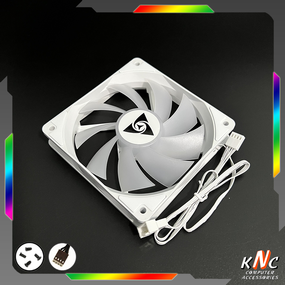 Quạt Tản Nhiệt Fan Case Màu Trắng Chuẩn Cắm 4Pin PWM Kích Thước 12cm Có Điều Tốc