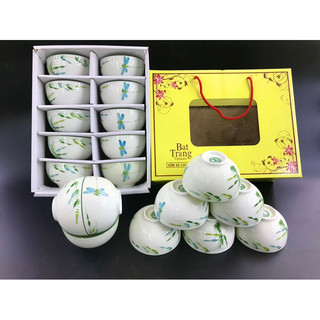 Bát Cơm Chén Ăn Cơm Sứ Bát Tràng Men Kem Hoạ Tiết Vẽ Tay Nhiều Mẫu