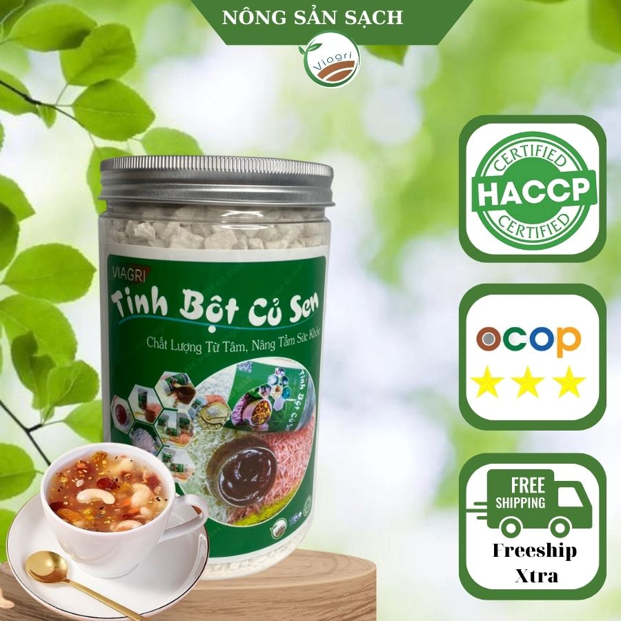 SẢN PHẨM OCOP VIAGRI - (100% NGUYÊN CHẤT) TINH BỘT CỦ SEN VIAGRI ĐẸP DA-DÁNG THON-HỖ TRỢ NGỦ NGON CHO NGƯỜI MẤT NGỦ