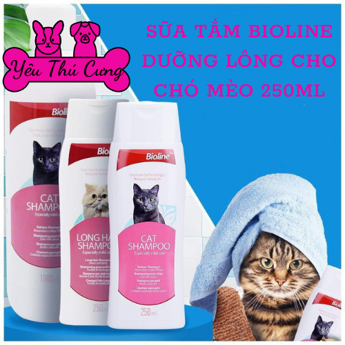 SỮA TẮM DƯỠNG LÔNG DÀNH CHO CHÓ MÈO_BIOLINE 250ml
