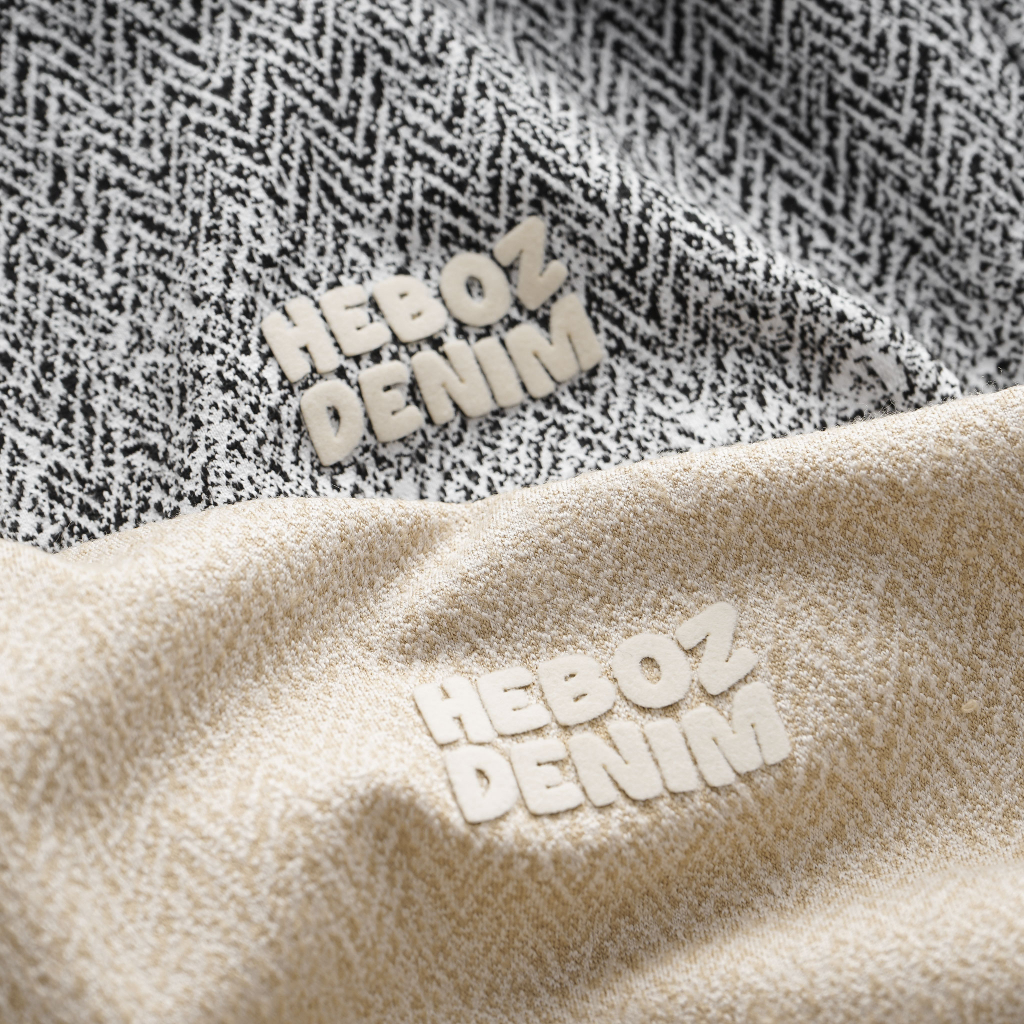 Áo thun nam có cổ bẻ logo in nhung Heboz 2M vải dệt cao cấp - 00001618