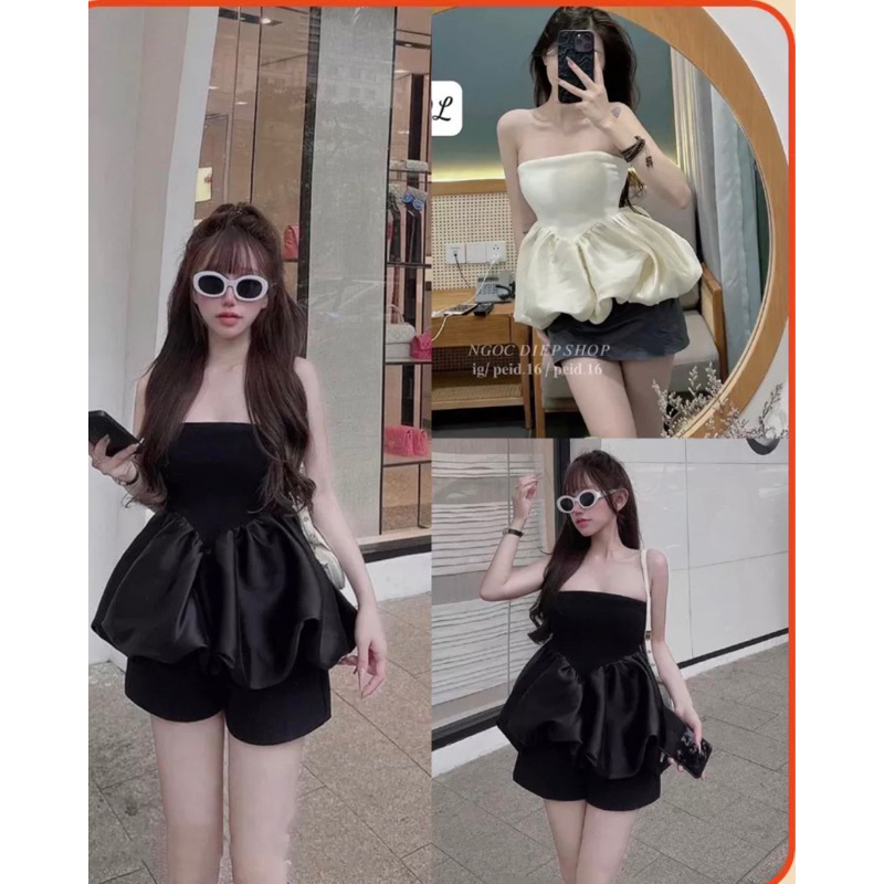 Áo quây bồng 2 lớp lưng chạy chun TTA876