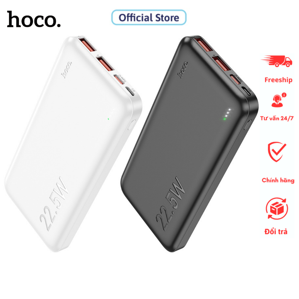 Pin sạc dự phòng Hoco J101A - 20000 mAh, tích hợp sạc nhanh 22,5W PD22.5W/QC3.0/18W, lỗi 1 đổi 1