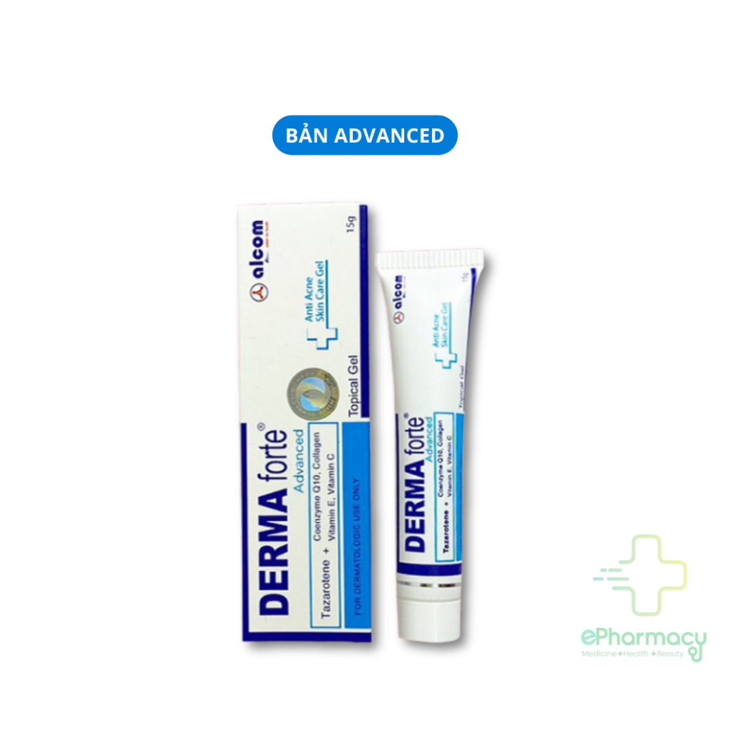 DERMA FORTE + DERMA FORTE ADVANCED Gel Tazarotene giảm mụn, ngừa thâm, mờ sẹo 15g