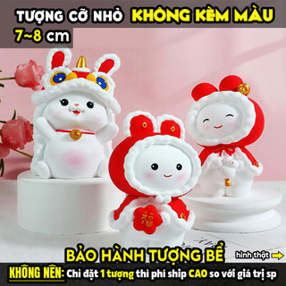 Tượng tô màu, THỎ COSPLAY CUTE, 3 KIỂU, size M, thạch cao trắng (Không kèm màu), luyện vẽ, decor