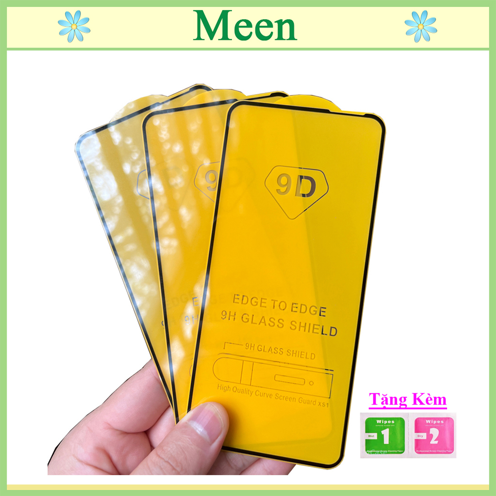 "Kính cường lực Xiaomi Redmi Note 9s " Full màn hình, Ảnh thực shop tự chụp, tặng kèm bộ giấy lau kính Meen