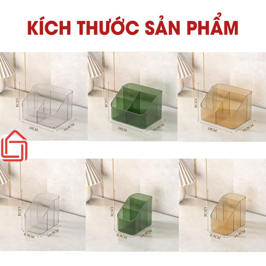 Hộp đựng mỹ phẩm để bàn đa năng, hộp để đồ đa năng trong suốt chất liệu nhựa Acrylic