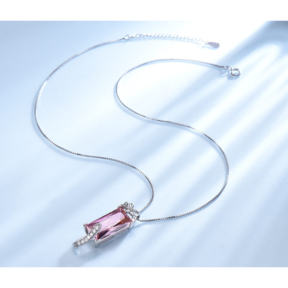 Bộ dây chuyền bông tai bạc morganite phong thủy may mắn Udumbara