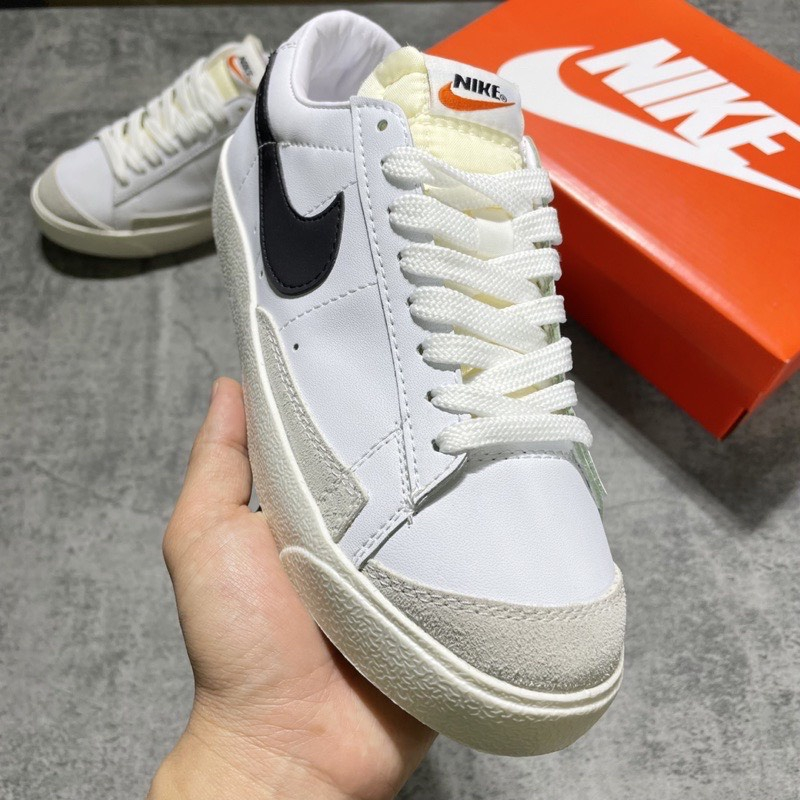 Giày Sneaker Blazer Low, GiàyThể Thao Nam Nữ Cổ Thấp Blazer Low 77 Vintage White Black Đẹp Hot 2023