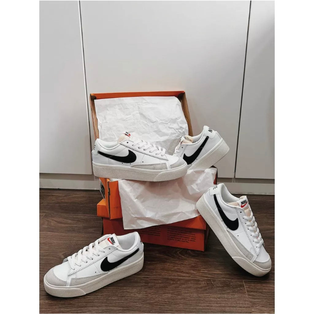 Giày Sneaker Blazer Low, GiàyThể Thao Nam Nữ Cổ Thấp Blazer Low 77 Vintage White Black Đẹp Hot 2023
