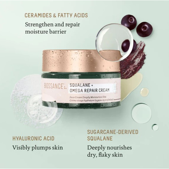 Minisize 5ml - Kem dưỡng ẩm phục hồi Biossance Squalane + Omega Repair Cream
