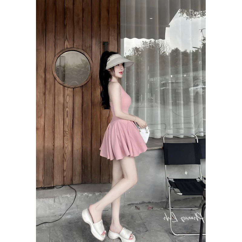 Đầm Váy dáng xoè có mút, co quần trong,cực dễ thương phù hợp đa phong cách mùa hè