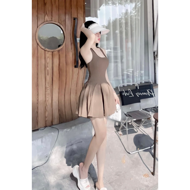 Đầm Váy dáng xoè có mút, co quần trong,cực dễ thương phù hợp đa phong cách mùa hè