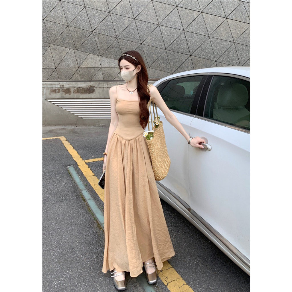 Váy hai dây body dáng dài chất thun co dãn, đầm maxi dành cho nữ phong cách cá tính và năng động