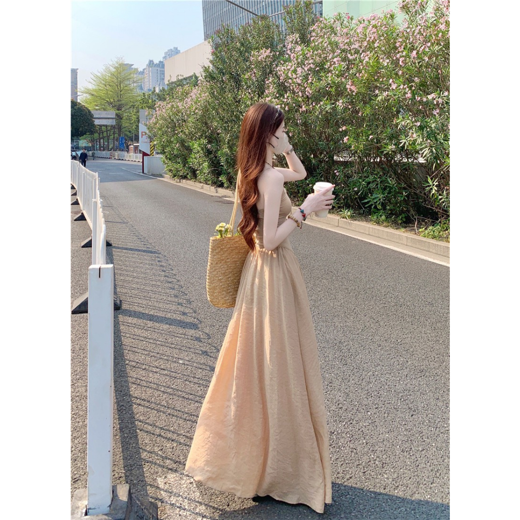 Váy hai dây body dáng dài chất thun co dãn, đầm maxi dành cho nữ phong cách cá tính và năng động