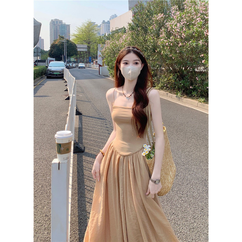 Váy hai dây body dáng dài chất thun co dãn, đầm maxi dành cho nữ phong cách cá tính và năng động