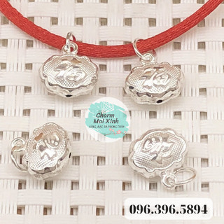 Đám mây chữ phúc treo - bạc trắng 925 -charm phụ kiện xâu, phối vòng tay, chuỗi hạt gỗ phong thủy may mắn nam, nữ