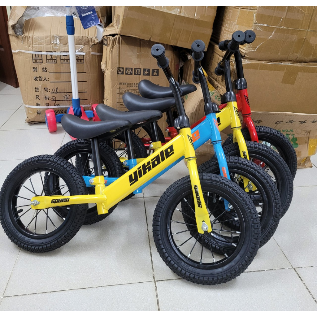 Xe Chòi Chân Cho Bé, chính hãng YIKALE, nội địa Trung, Khung sắt sơn tĩnh điện, vành nhôm, nan sắt, bánh cao su