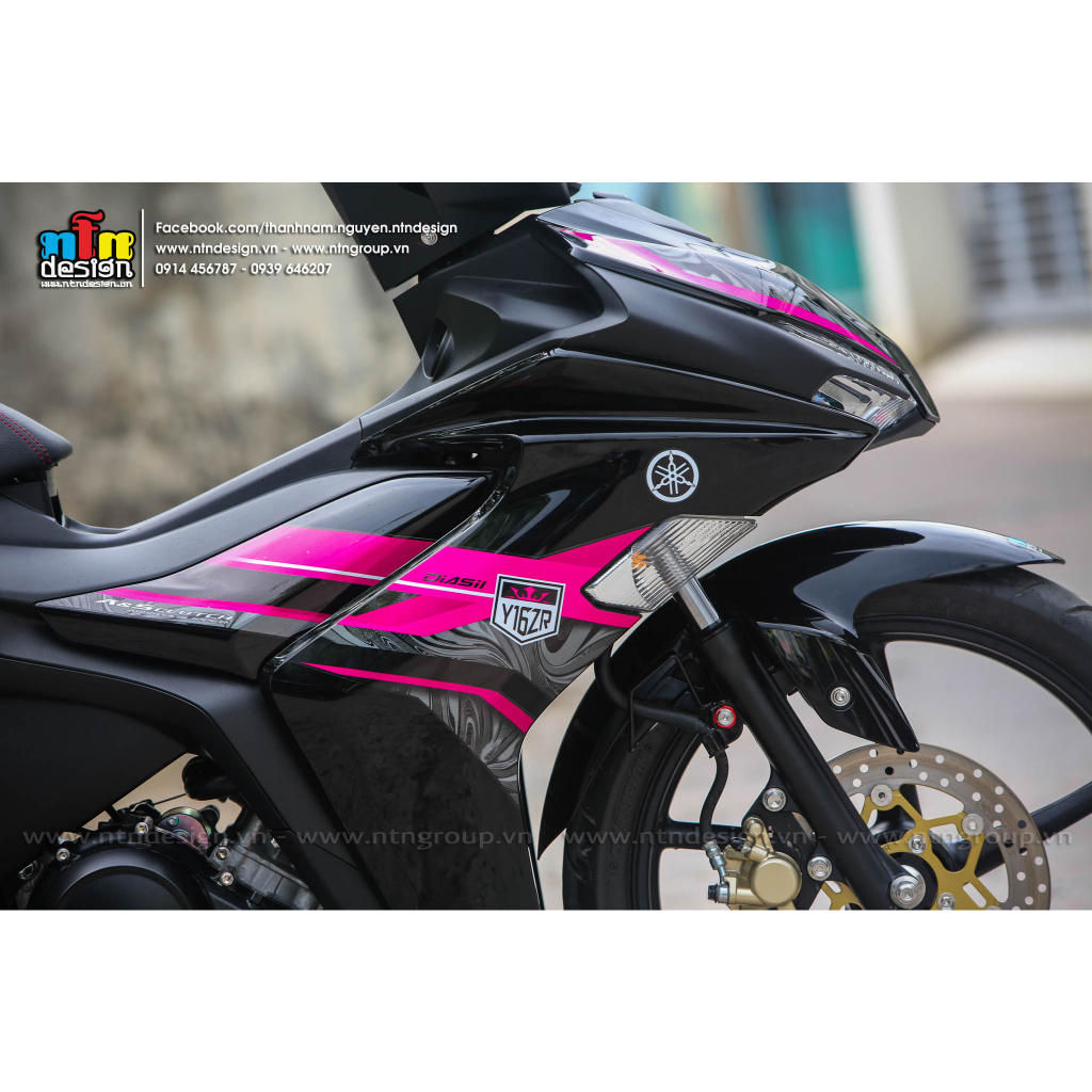 Tem Exciter 155 - mẫu Y16zr Hồng đen