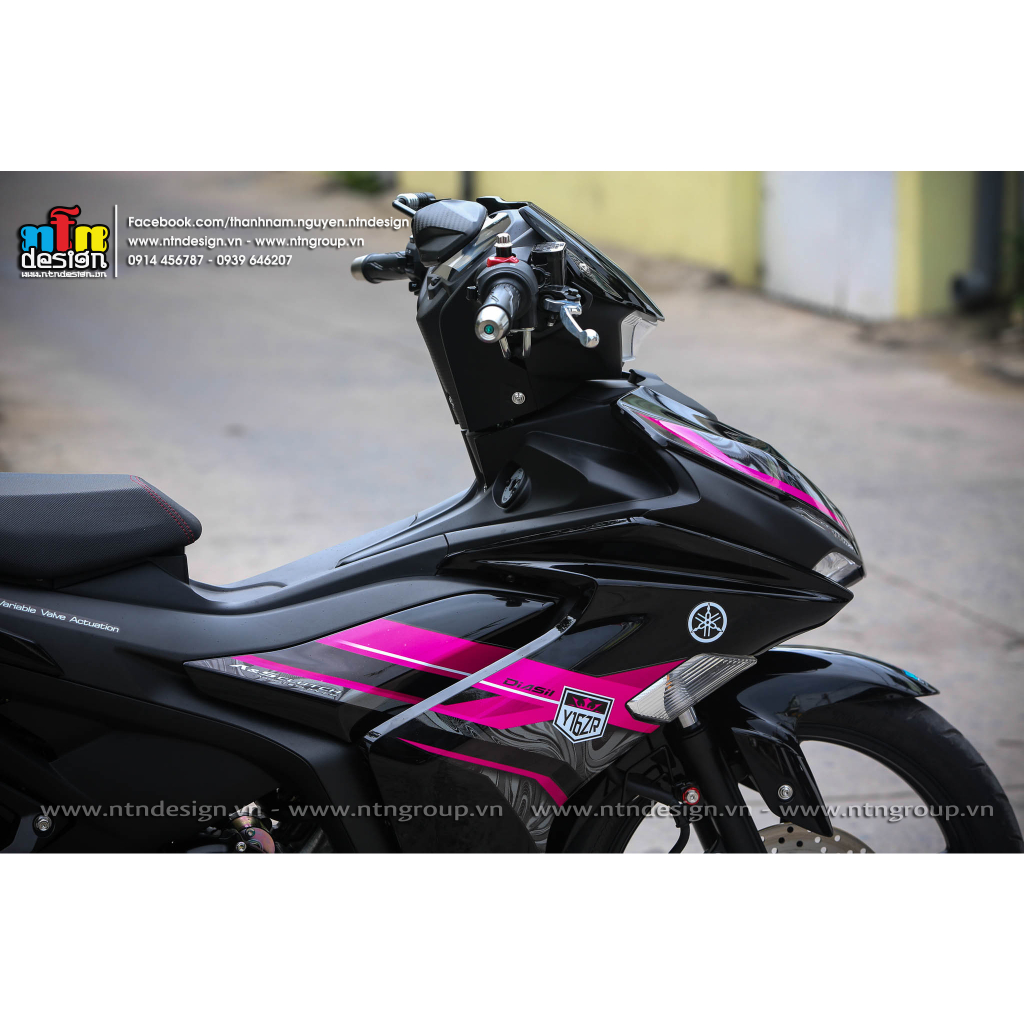 Tem Exciter 155 - mẫu Y16zr Hồng đen