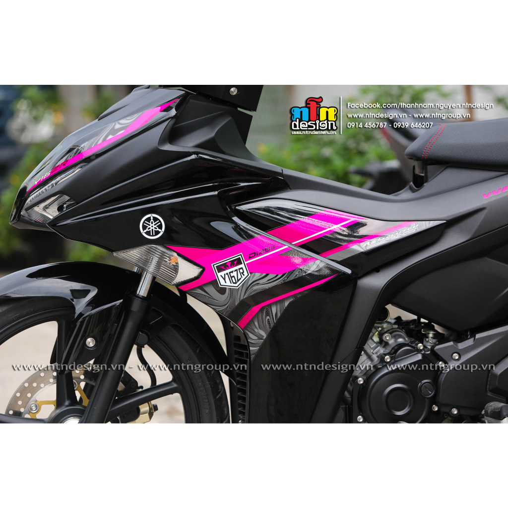 Tem Exciter 155 - mẫu Y16zr Hồng đen