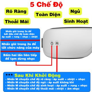 Máy massage mắt thông minh ED-1108, HY-O5 Cao cấp,Công Nghệ Áp Suất Túi Khí Kèm Nhiệt, Ấn Huyệt, Mát Xa Mắt