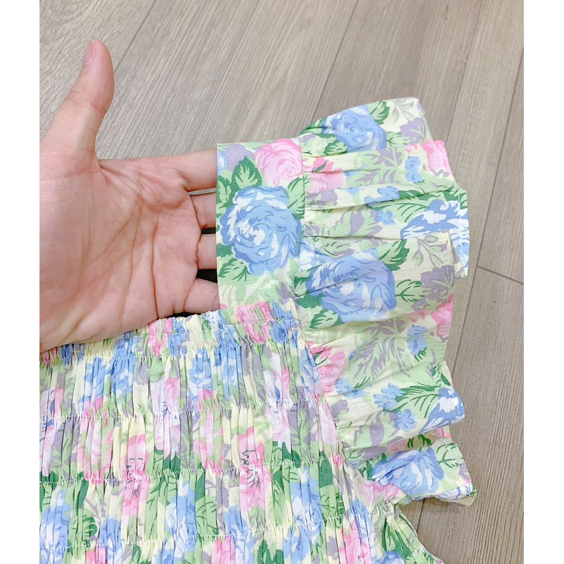Váy xoè ba tầng Melisa tay cánh tiên xinh xắn cho bé