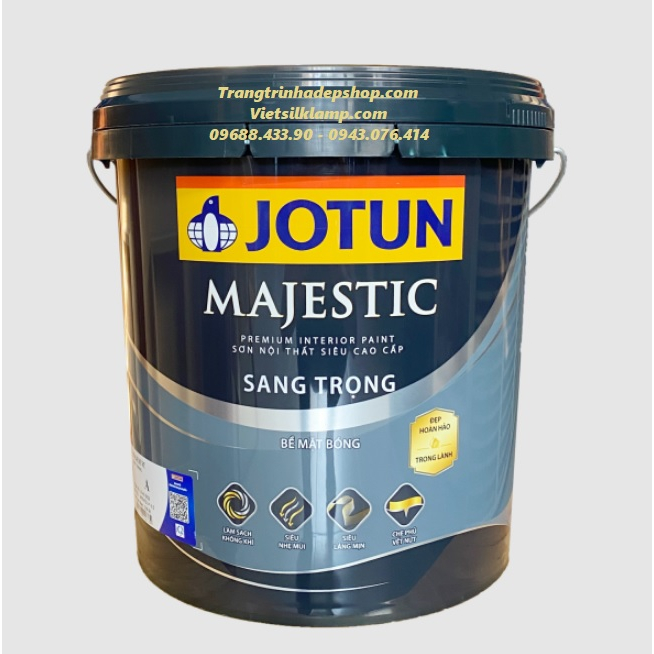 Sơn trang trí nội thất - Sơn màu gốc nước Jotun Majestic bóng sang trọng (15L)