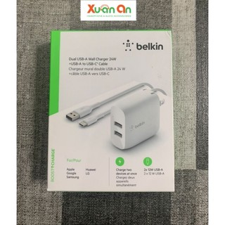 Bộ sạc cáp belkin boost charge 24w dual usb chính hãng