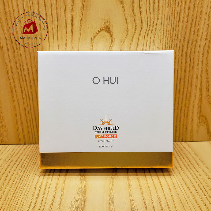 Set kem chống nắng Ohui Day Shield UV Force nâng tone 4 món mẫu mới cao cấp