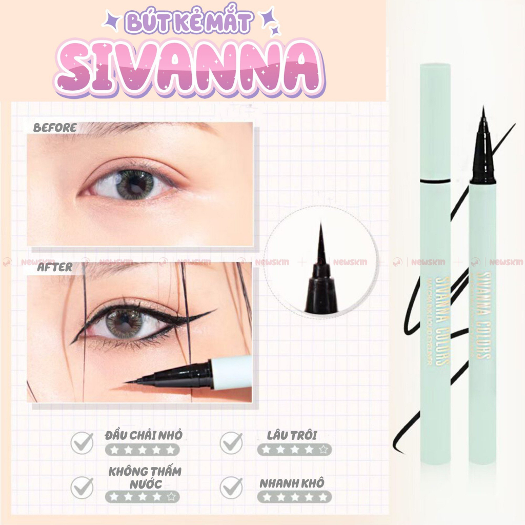 Bút Kẻ Mắt Lâu Trôi Sivanna Matcha Ink Liquid Eyeliner HF9029 0.6g
