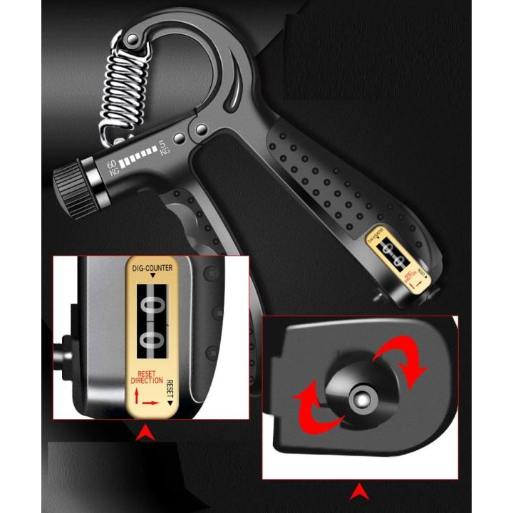Kìm Bóp Tay Kìm Tập Cơ Tay Dụng Cụ Tập Gym Tại Nhà Điều Chỉnh Lực 10-60kg Có Đếm số tự động