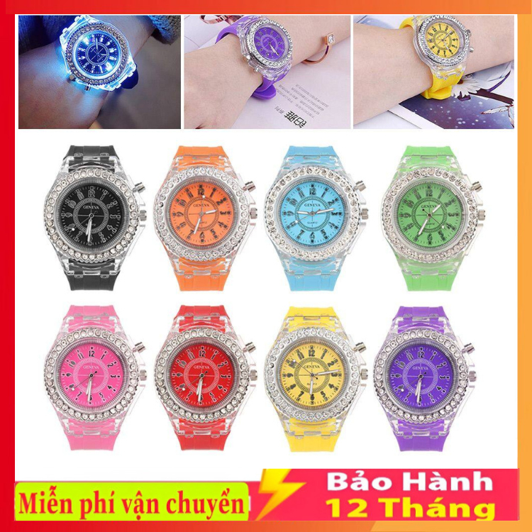 Đồng Hồ Thể Thao Chống Nước Có Đèn LED Với Dây Silicone Cho Nam Và Nữ