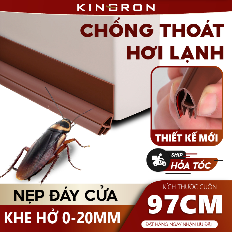 Miếng dán chặn cửa PVC tam giác đa năng, Thanh chán RPVC chắn khe hở KINGRON dán chân cửa, chống bụi, chống côn trùng