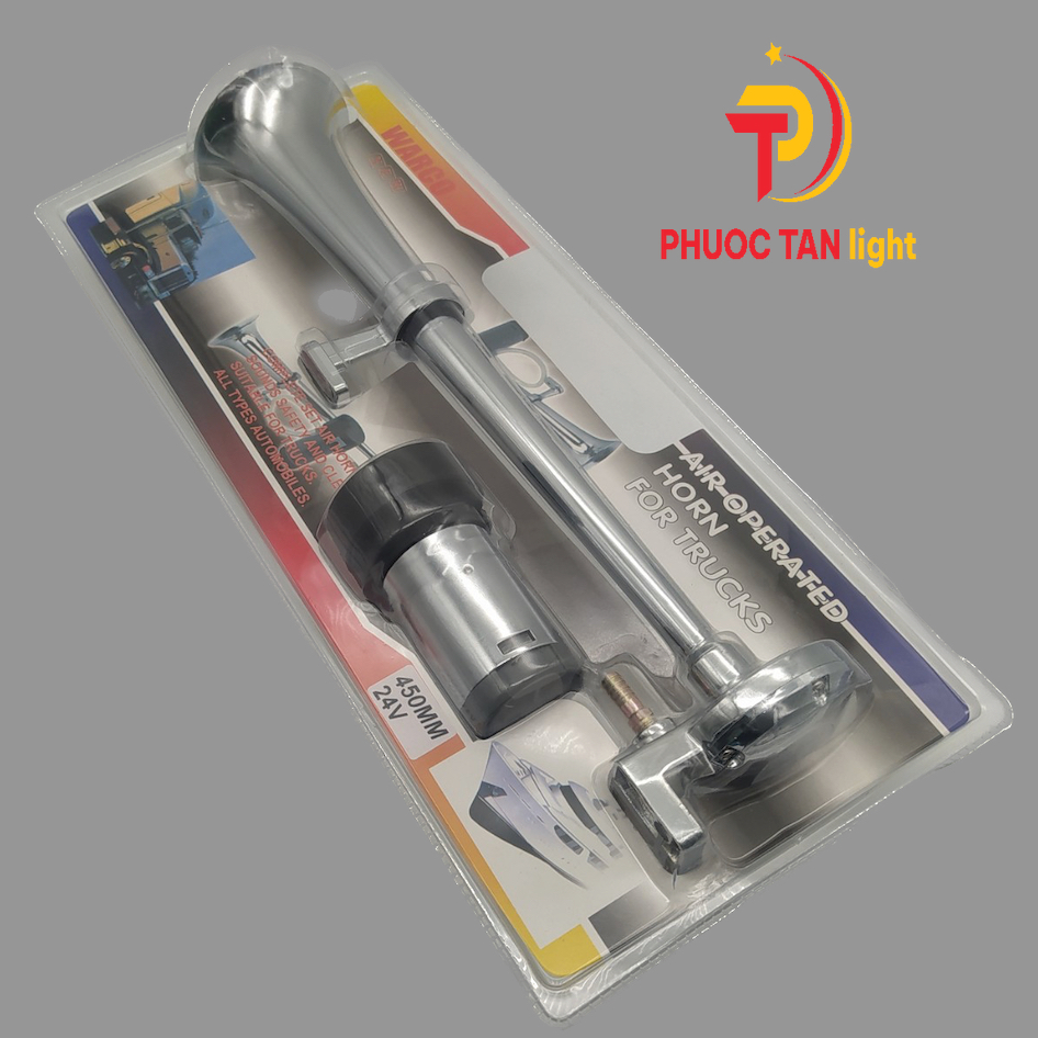 Kèn Xi Inox 12V/24V Dài , Có Motuơ Tạo Hơi