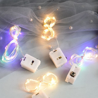 Dây đèn led đom đóm nhấp nháy màu vàng nắng có 3 chế độ nháy dùng pin trang trí decor