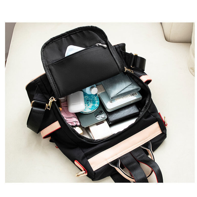 Balo Vải Oxford Tặng Kèm Móc Gấu Phong Cách Hàn Quốc Dành Cho Nữ #B612