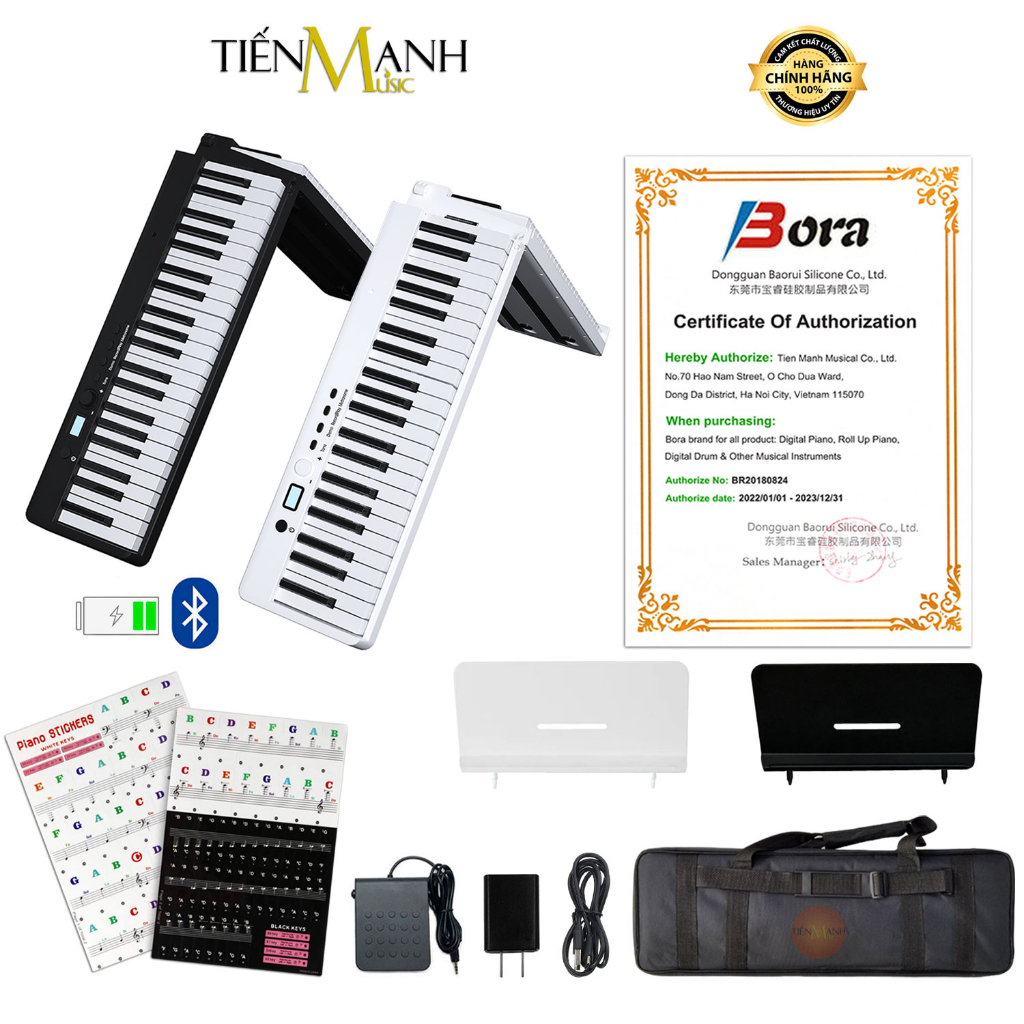 Đàn Piano Điện Gấp Gọn Bora BX20 - 88 Phím Cảm Ứng Lực Có Loa, Kết Nối Bluetooth BX-20