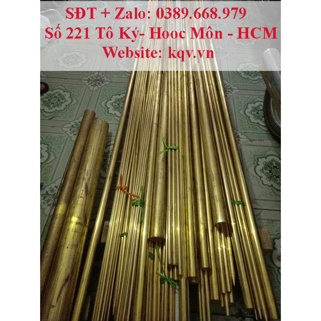 Đồng vàng tròn đặc phi 16 dài 1m