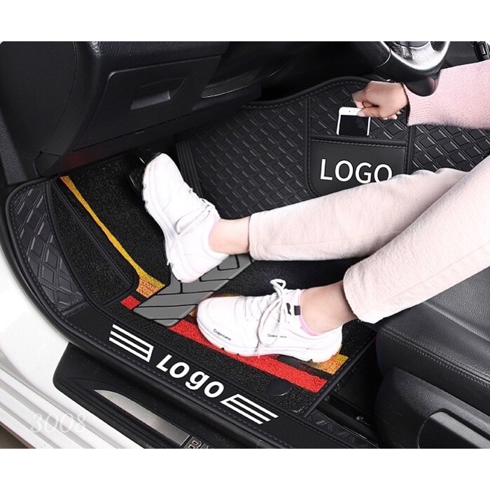 Thảm lót sàn cho Peugoet 3008 mẫu tràn viền bậc cửa full body ôm khít sàn xe