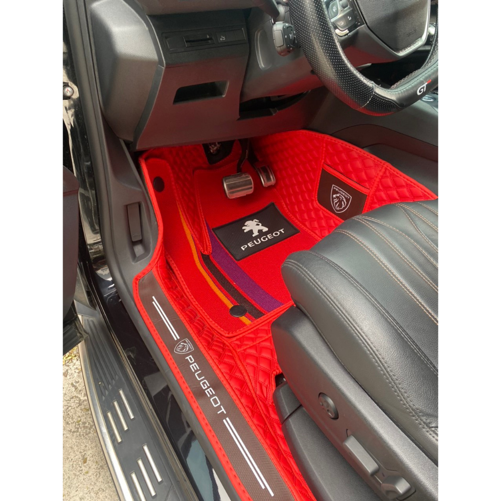 Thảm lót sàn cho Peugoet 3008 mẫu tràn viền bậc cửa full body ôm khít sàn xe